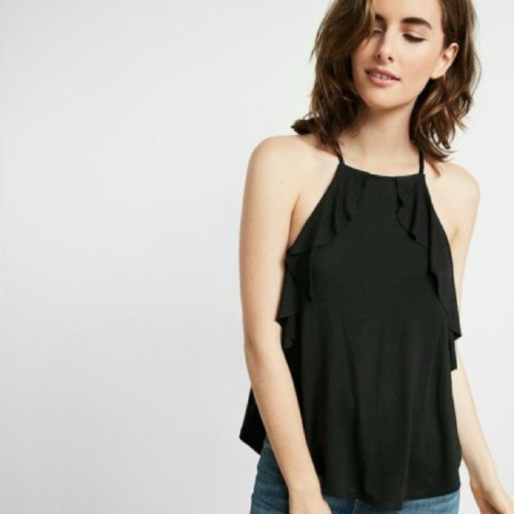 Express Black Halter Tank Top NWT